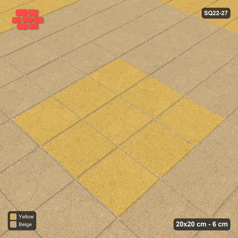Interlock (Pasco) 20x20 cm · SQ22-27 · Sand Field Yellow Frame · Side view