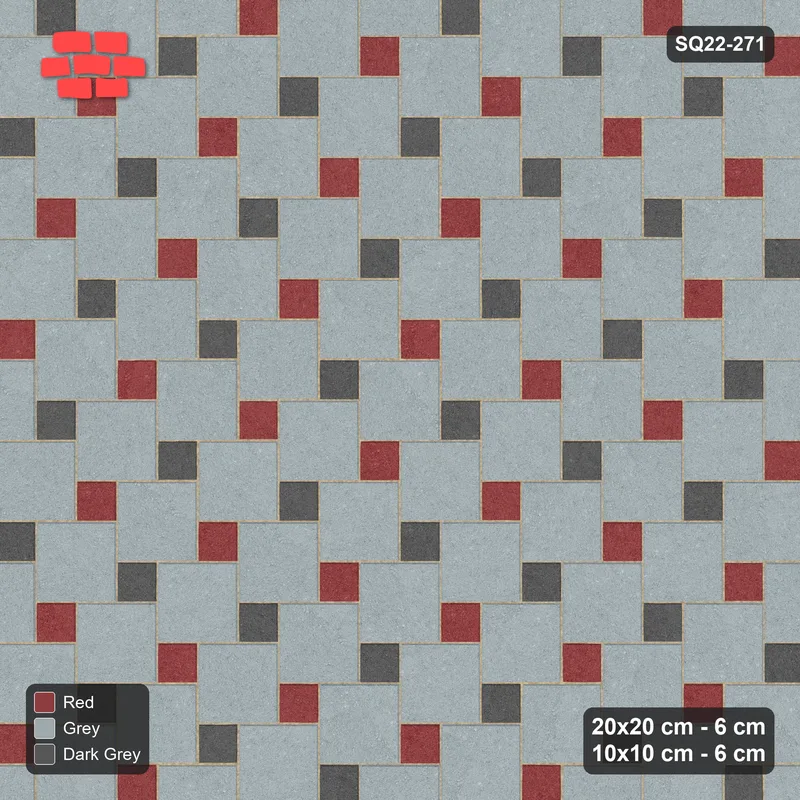 Interlock (Pasco) 20x20 cm · SQ22-271 · Offset Lattice, Two-Tone Inserts · Top view
