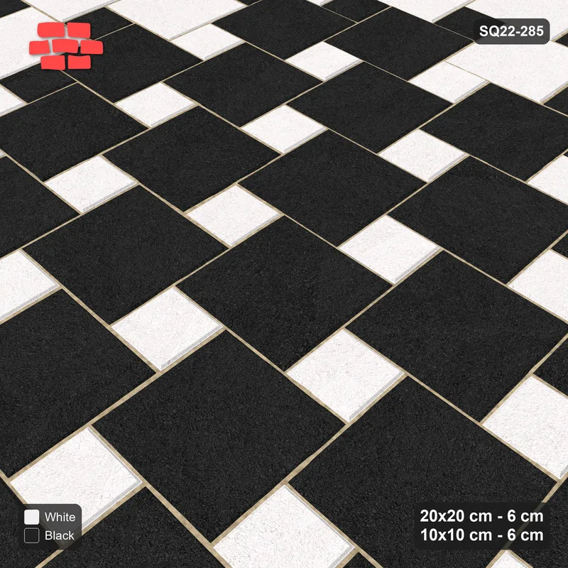 Interlock (Pasco) 20x20 cm · SQ22-285 · Offset Lattice, Centre Medallion - Contrast, 200 cm · Side view