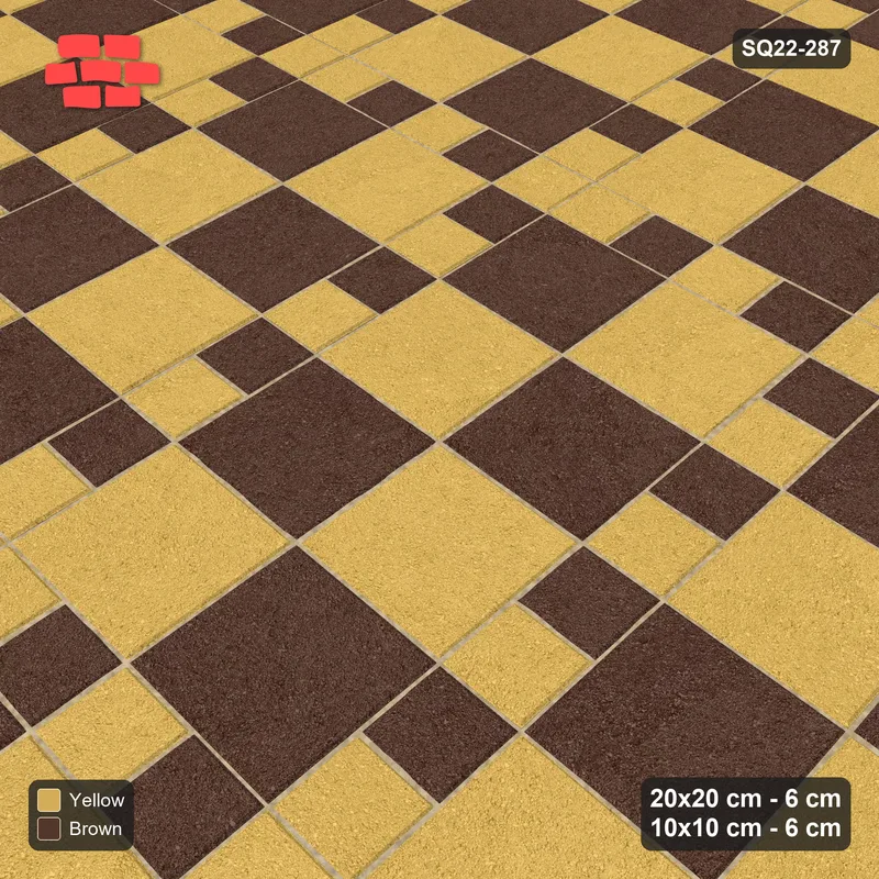 Interlock (Pasco) 20x20 cm · SQ22-287 · Checker Panels 2x4 with 10x10 Grid Lines, Dashed Lines · Side view