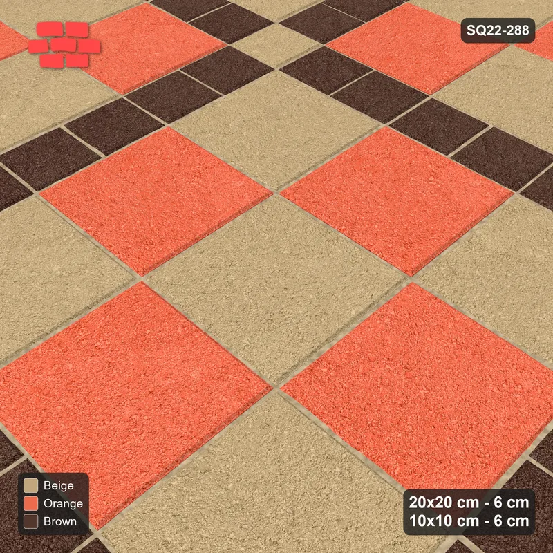 Interlock (Pasco) 20x20 cm · SQ22-288 · Checker Panels 3x3 with 10x10 Grid Lines, Light Crossings · Side view
