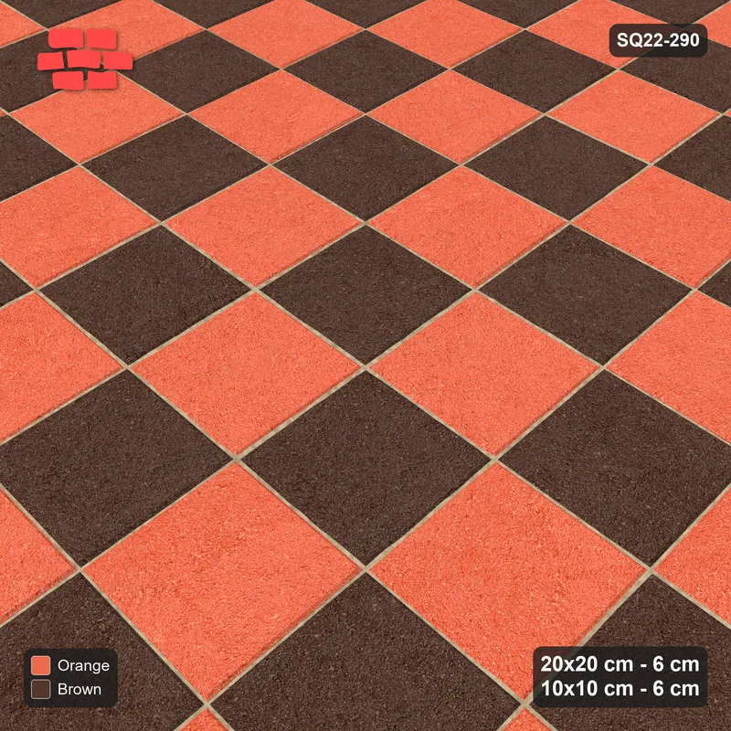 Interlock (Pasco) 20x20 cm · SQ22-290 · Checkerboard with 1-Course 10x10 Border, Ladder Lines · Side view