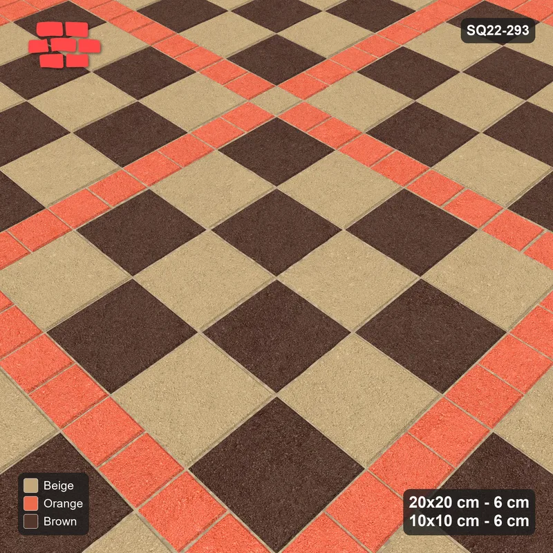 Interlock (Pasco) 20x20 cm · SQ22-293 · Checker Panels with 10x10 Grid and Border, Light Crossings · Side view