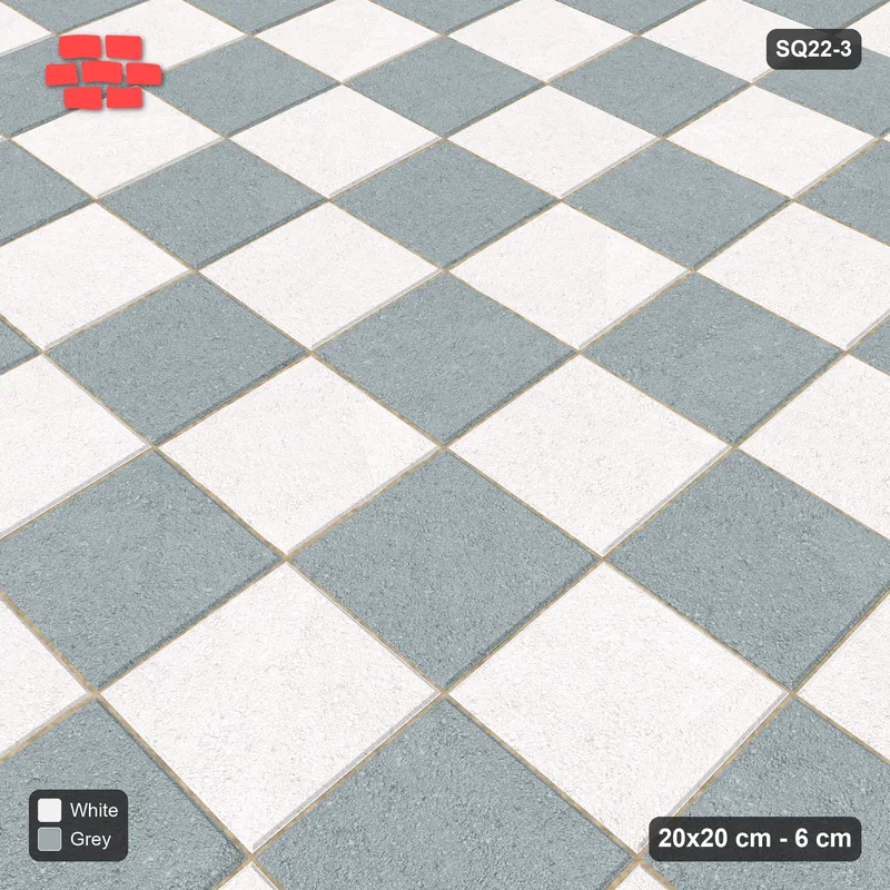 Interlock (Pasco) 20x20 cm · SQ22-3 · Checkerboard · Side view Interlock (Pasco) 20x20 cm · SQ22-3 · Checkerboard · Side view