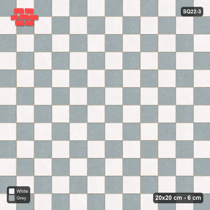Interlock (Pasco) 20x20 cm · SQ22-3 · Checkerboard · Top view Interlock (Pasco) 20x20 cm · SQ22-3 · Checkerboard · Top view