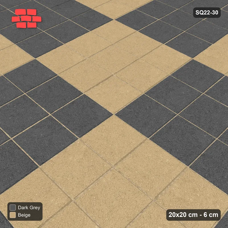Interlock (Pasco) 20x20 cm · SQ22-30 · Border and 3x3 Checker · Side view