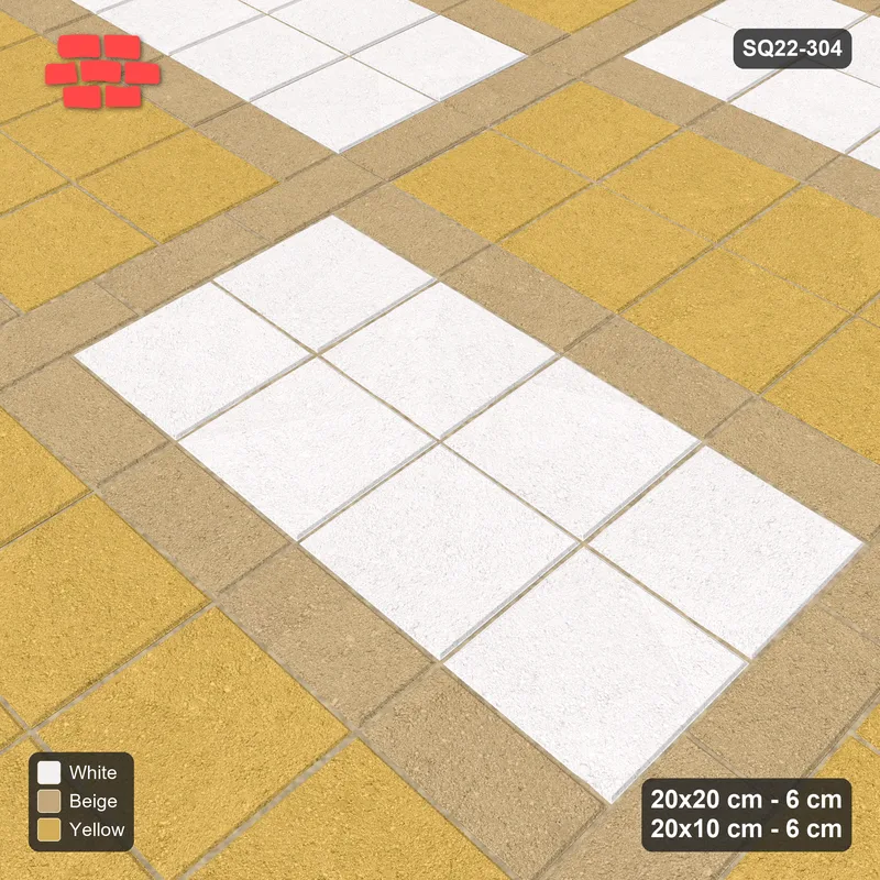 Interlock (Pasco) 20x20 cm · SQ22-304 · 4x2 Panel Grid, Two-Tone Panels - Golden Sand, 260 cm · Side view