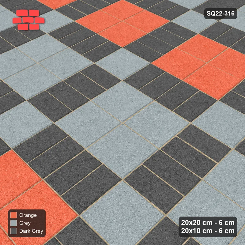 Interlock (Pasco) 20x20 cm · SQ22-316 · 2x2 Panel Grid, Striped Panels, Kerb Frame · Side view