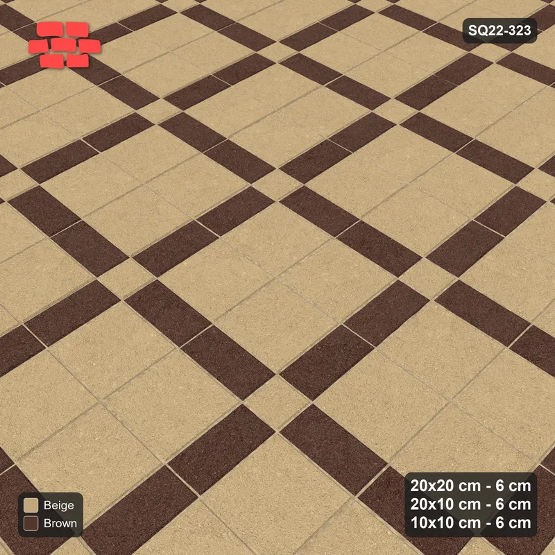 Interlock (Pasco) 20x20 cm · SQ22-323 · 2x2 Panel Grid, 10x10 Crossings, Light Crossings · Side view