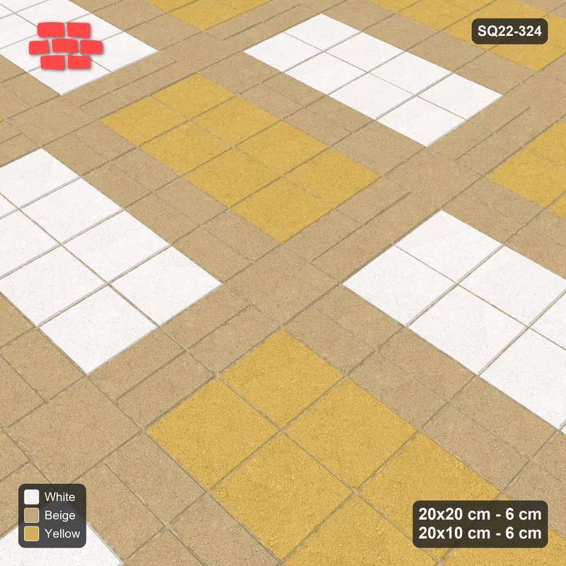 Interlock (Pasco) 20x20 cm · SQ22-324 · 4x2 Panel Grid, Two-Tone Panels - Golden Sand, 380 cm · Side view