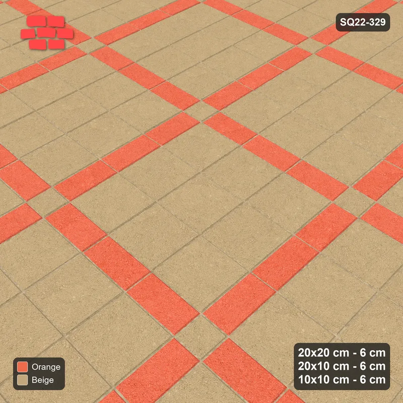 Interlock (Pasco) 20x20 cm · SQ22-329 · 3x3 Panel Grid, 10x10 Crossings, Light Crossings · Side view