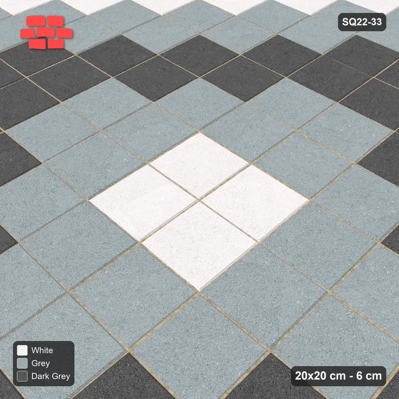 Interlock (Pasco) 20x20 cm · SQ22-33 · Tonal Diamond Steps · Side view