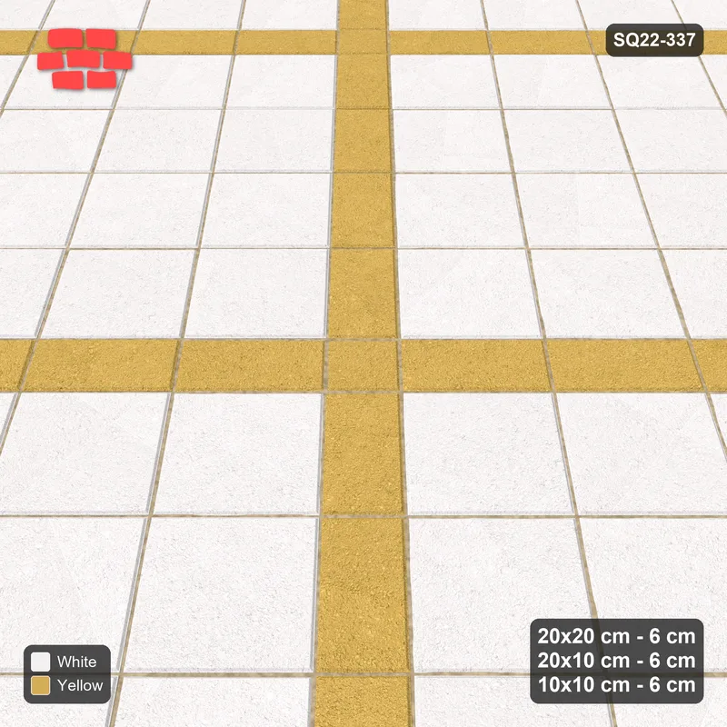 Interlock (Pasco) 20x20 cm · SQ22-337 · 45-Degree 4x4 Panel Grid, 10x10 Crossings, Contrast Lines · Side view