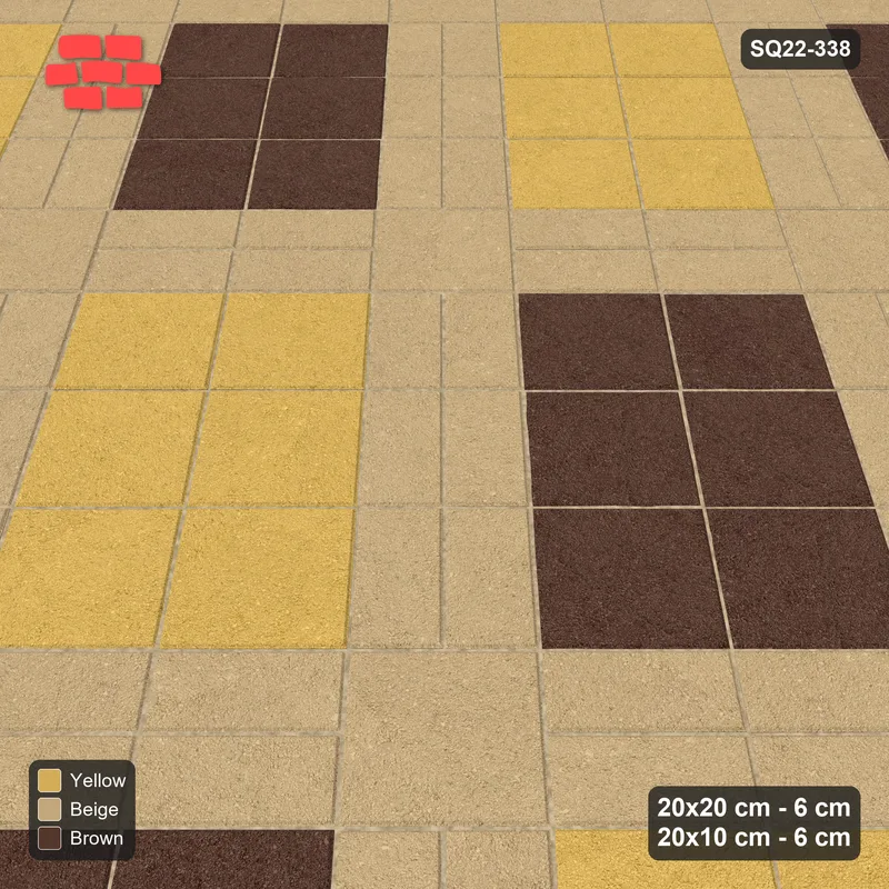 Interlock (Pasco) 20x20 cm · SQ22-338 · 45-Degree 2x3 Panel Grid, Double 20x10 Lines · Side view
