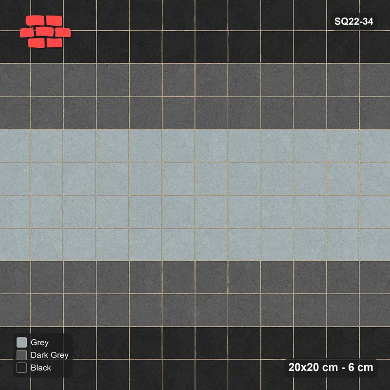 Interlock (Pasco) 20x20 cm · SQ22-34 · Graduated Tone Bands · Top view