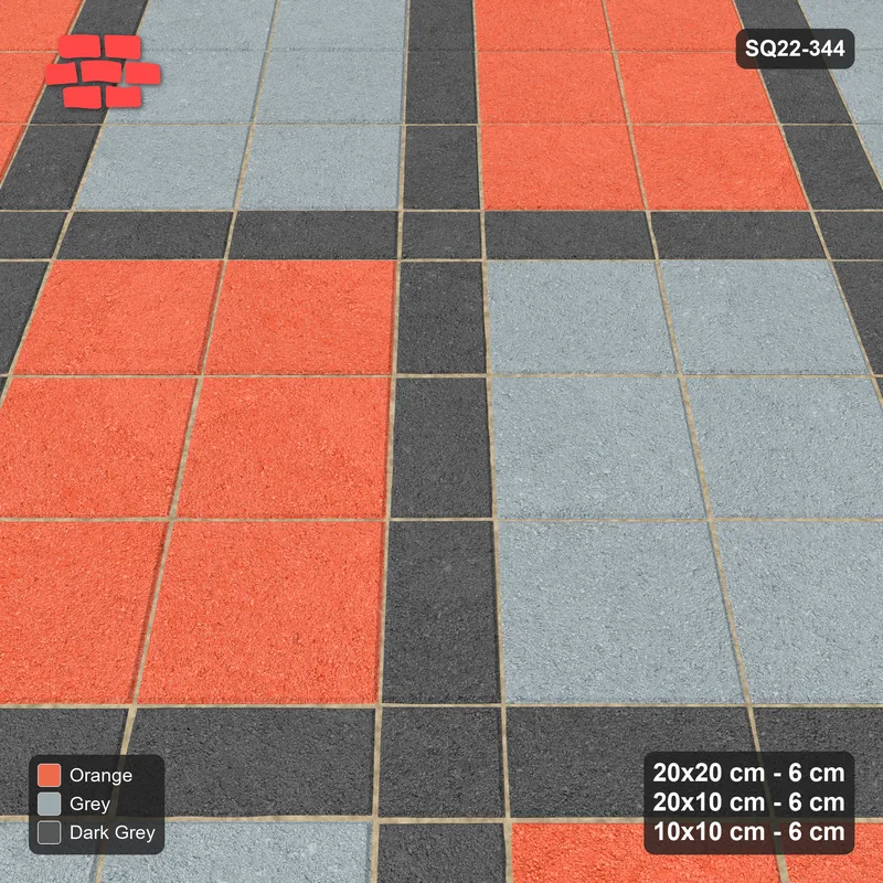 Interlock (Pasco) 20x20 cm · SQ22-344 · 45-Degree 2x3 Panel Grid, 10x10 Crossings, Two-Tone Panels · Side view