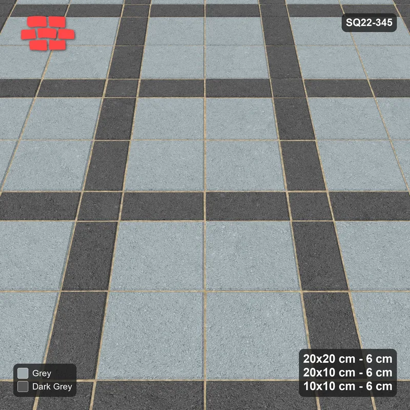 Interlock (Pasco) 20x20 cm · SQ22-345 · 45-Degree 2x2 Panel Grid, 10x10 Crossings - Charcoal Edge · Side view