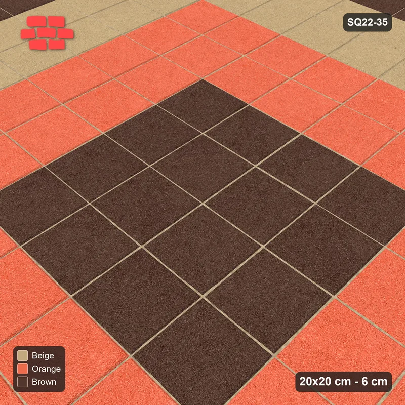Interlock (Pasco) 20x20 cm · SQ22-35 · Bordered Ring Medallion · Side view