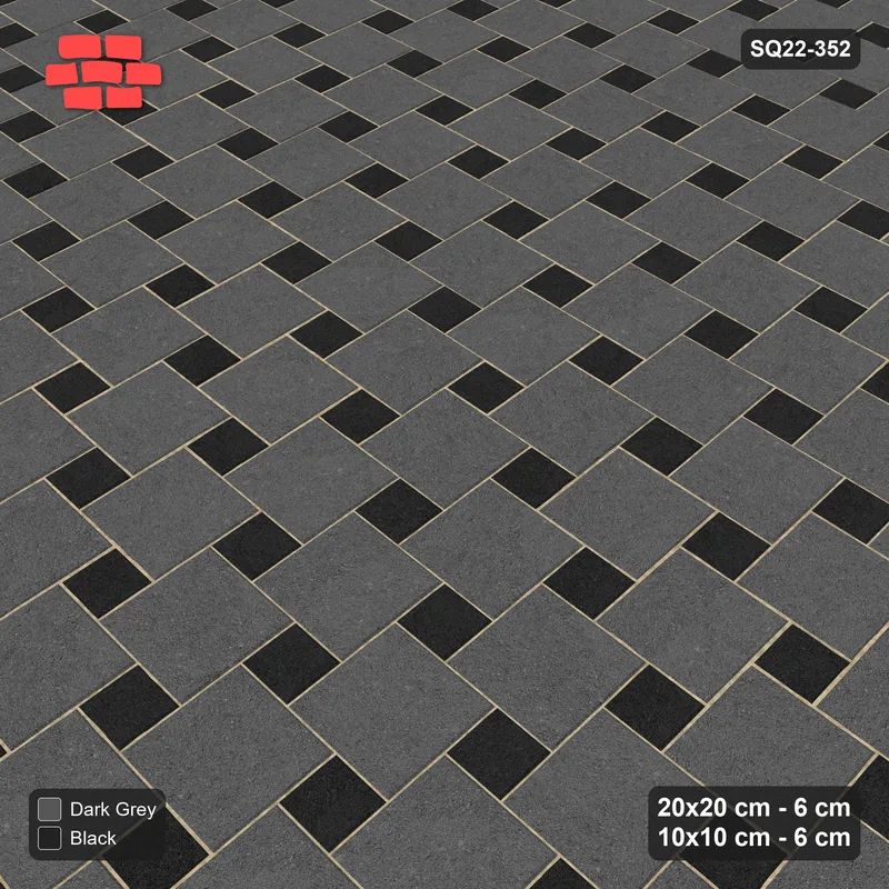 Interlock (Pasco) 20x20 cm · SQ22-352 · Offset Lattice, Solid - Night Sky (Mirrored) · Side view
