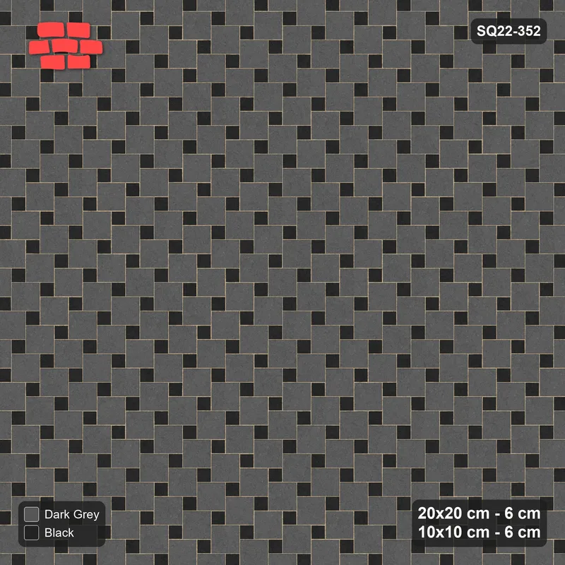 Interlock (Pasco) 20x20 cm · SQ22-352 · Offset Lattice, Solid - Night Sky (Mirrored) · Top view