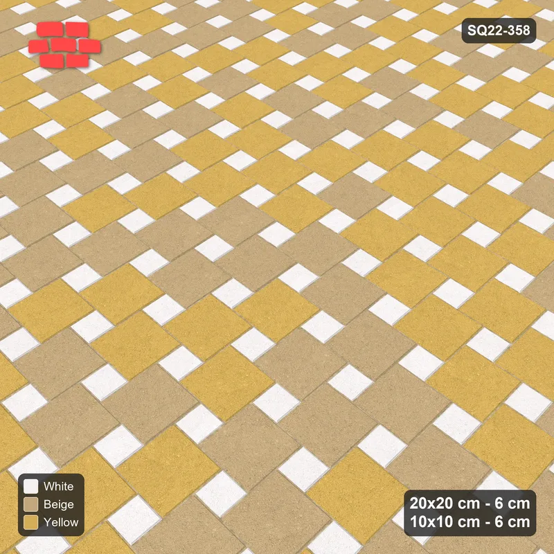 Interlock (Pasco) 20x20 cm · SQ22-358 · Offset Lattice, Blend - Golden Sand (Mirrored) · Side view