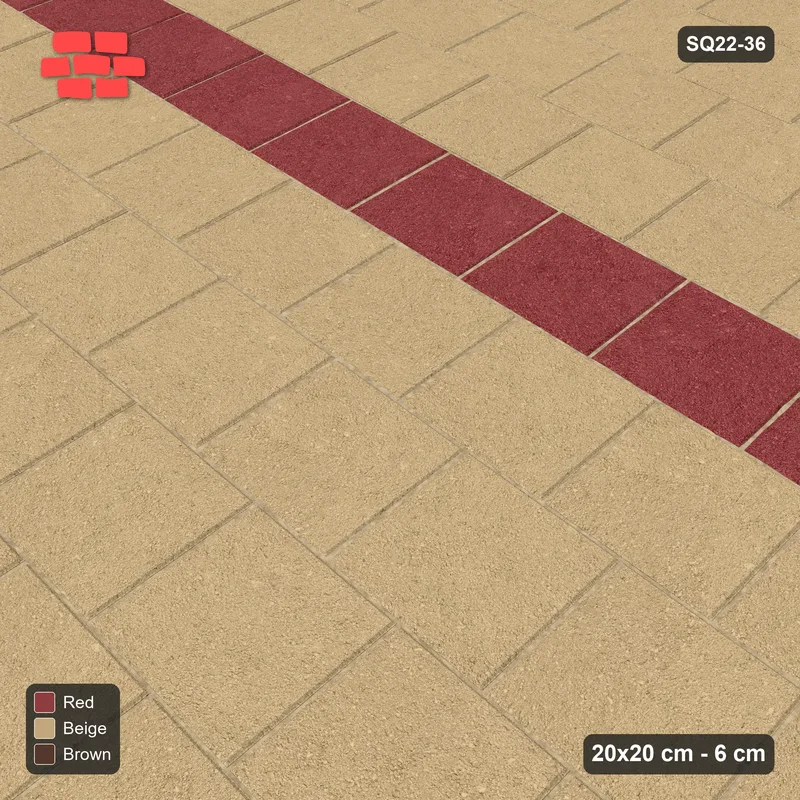 Interlock (Pasco) 20x20 cm · SQ22-36 · Kerb 40H Red Courses · Side view