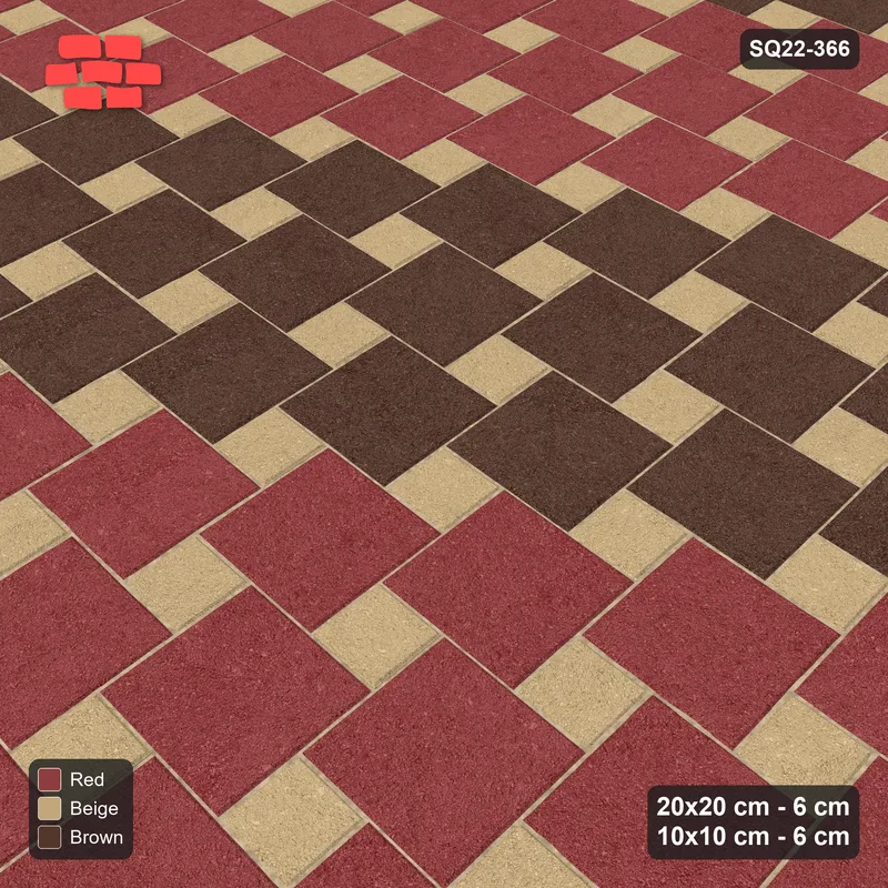 Interlock (Pasco) 20x20 cm · SQ22-366 · Offset Lattice, Bands - Tuscany · Side view
