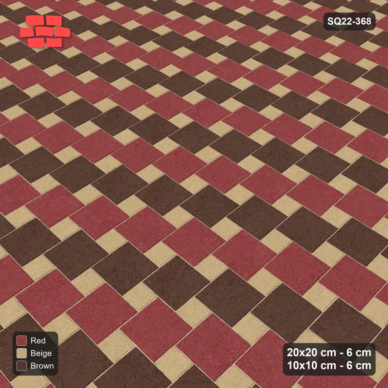 Interlock (Pasco) 20x20 cm · SQ22-368 · Offset Lattice, Rows - Tuscany · Side view