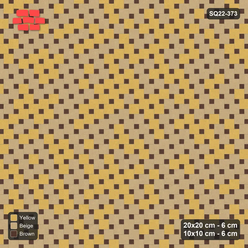Interlock (Pasco) 20x20 cm · SQ22-373 · Offset Lattice, Blend - Harvest Gold · Top view