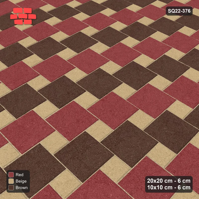 Interlock (Pasco) 20x20 cm · SQ22-376 · Offset Lattice, Stripes - Tuscany (Mirrored) · Side view