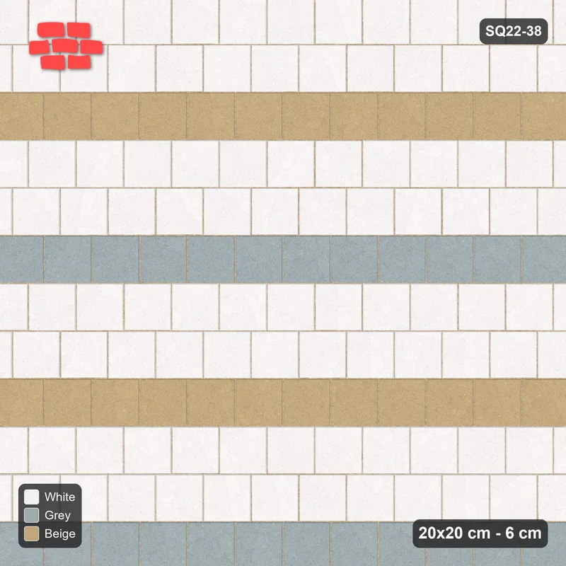Interlock (Pasco) 20x20 cm · SQ22-38 · Coastal Third Bond Courses · Top view