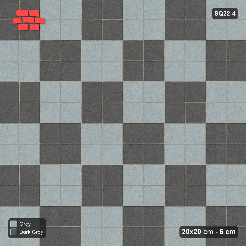 Interlock (Pasco) 20x20 cm · SQ22-4 · Block Checker 2x2 · Top view Interlock (Pasco) 20x20 cm · SQ22-4 · Block Checker 2x2 · Top view