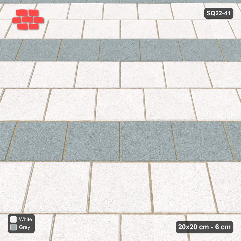 Interlock (Pasco) 20x20 cm · SQ22-41 · Diagonal Running Stripes · Side view