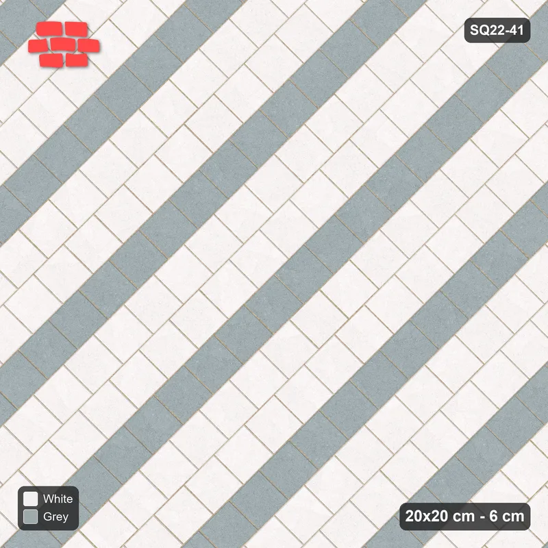 Interlock (Pasco) 20x20 cm · SQ22-41 · Diagonal Running Stripes · Top view
