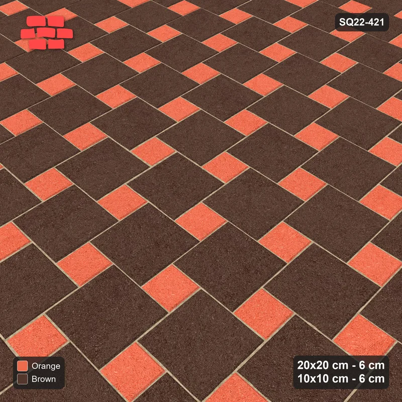 Interlock (Pasco) 20x20 cm · SQ22-421 · Offset Lattice, Swapped - Burnt Clay · Side view