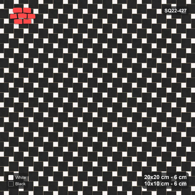 Interlock (Pasco) 20x20 cm · SQ22-427 · Offset Lattice, Swapped - Contrast (Mirrored) · Top view