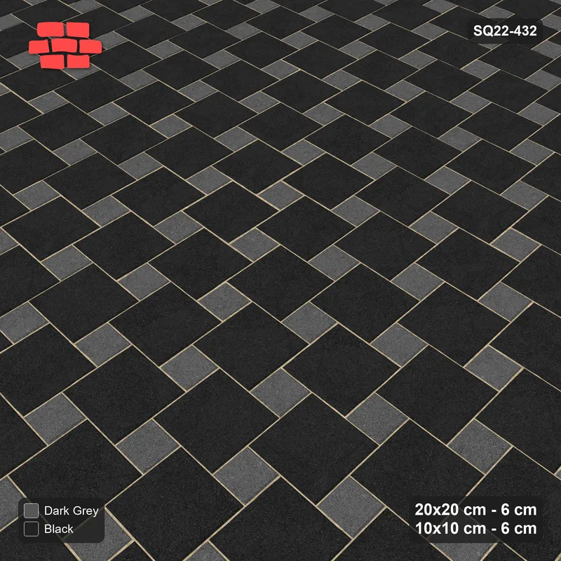 Interlock (Pasco) 20x20 cm · SQ22-432 · Offset Lattice, Swapped - Night Sky · Side view