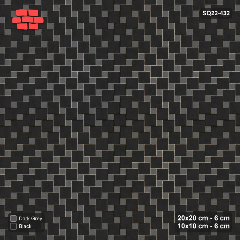 Interlock (Pasco) 20x20 cm · SQ22-432 · Offset Lattice, Swapped - Night Sky · Top view