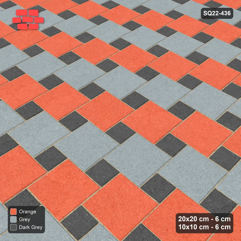 Interlock (Pasco) 20x20 cm · SQ22-436 · Offset Lattice, Rows - Sunset Slate · Side view