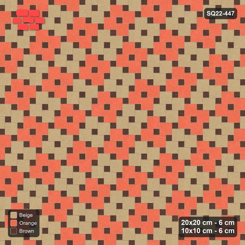 Interlock (Pasco) 20x20 cm · SQ22-447 · Offset Lattice, Checker - Autumn (Mirrored) · Top view