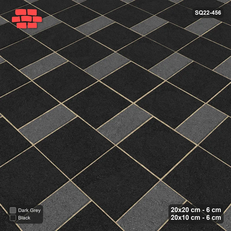 Interlock (Pasco) 20x20 cm · SQ22-456 · Square Pair + Half-Plank Step, Solid, Right - Night Sky · Side view