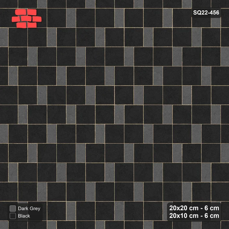 Interlock (Pasco) 20x20 cm · SQ22-456 · Square Pair + Half-Plank Step, Solid, Right - Night Sky · Top view