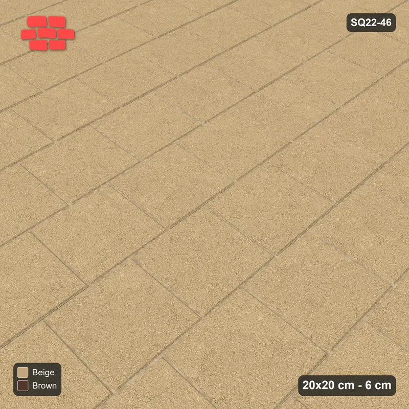Interlock (Pasco) 20x20 cm · SQ22-46 · Kerb 42H Vertical Half Bond · Side view
