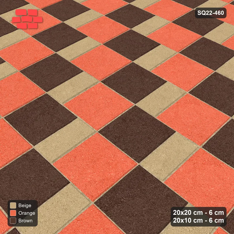 Interlock (Pasco) 20x20 cm · SQ22-460 · Square Pair + Half-Plank Step, Alternating, Left - Autumn · Side view