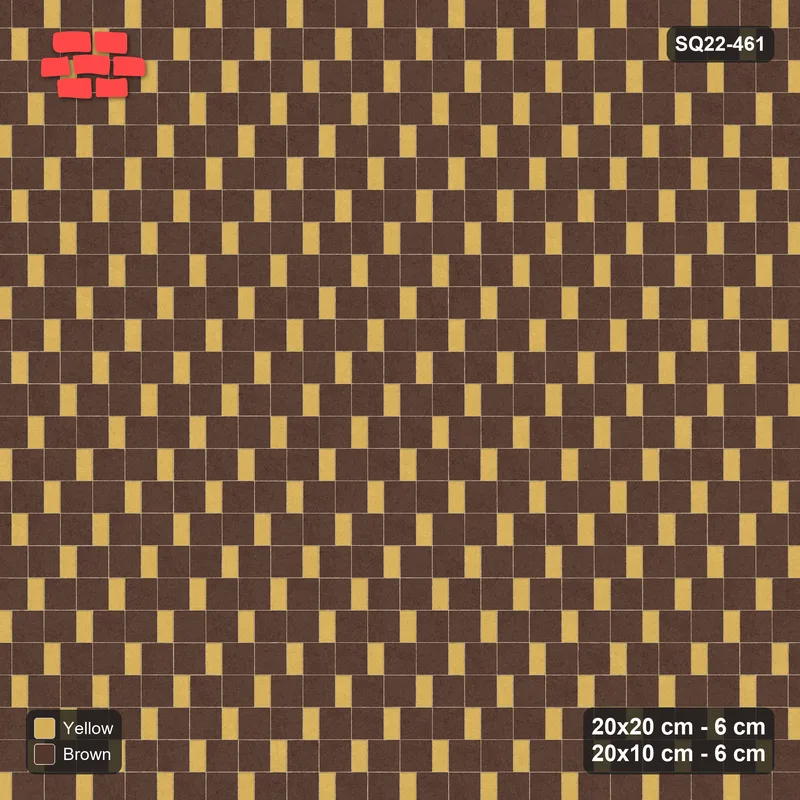 Interlock (Pasco) 20x20 cm · SQ22-461 · Square Pair + Half-Plank Step, Solid, Right - Harvest · Top view