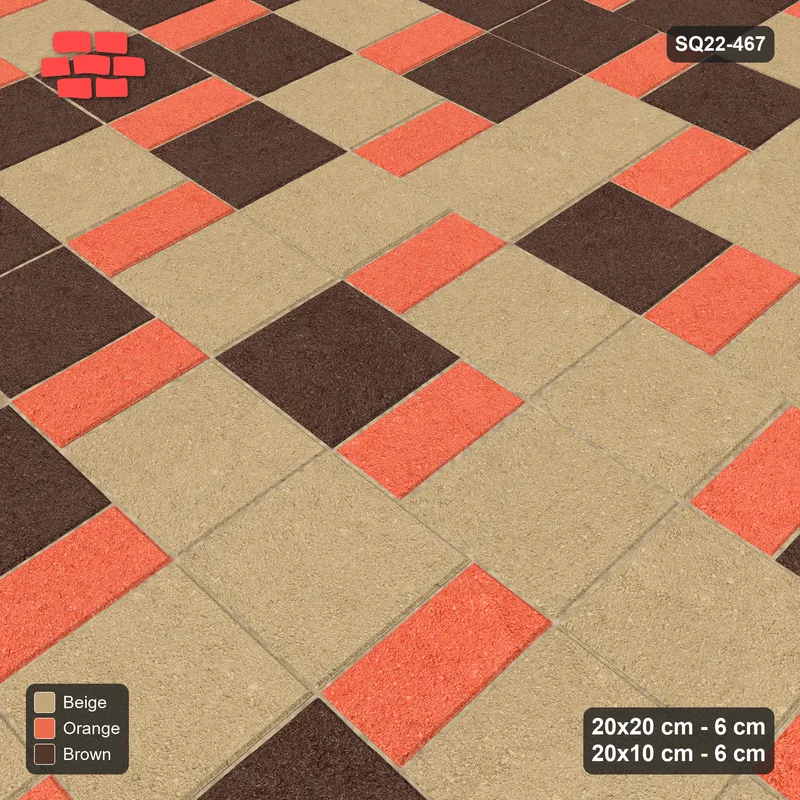 Interlock (Pasco) 20x20 cm · SQ22-467 · Square Pair + Half-Plank Step, Blend, Left - Autumn · Side view
