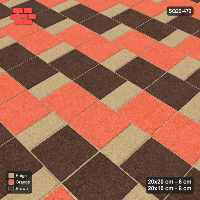 Interlock (Pasco) 20x20 cm · SQ22-472 · Square Pair + Half-Plank Step, Pairs, Left - Autumn · Side view