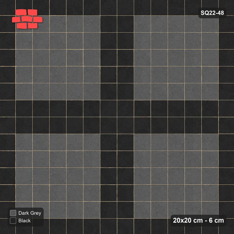 Interlock (Pasco) 20x20 cm · SQ22-48 · Night Cross and Black Border · Top view