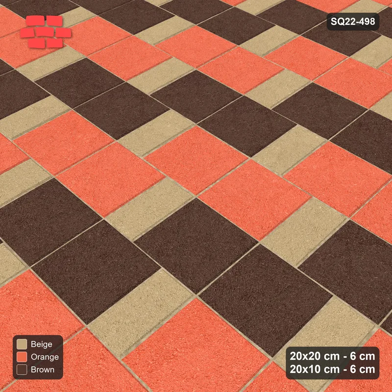 Interlock (Pasco) 20x20 cm · SQ22-498 · Square Pair + Half-Plank Step, Pairs, Left - Autumn + Kerb · Side view