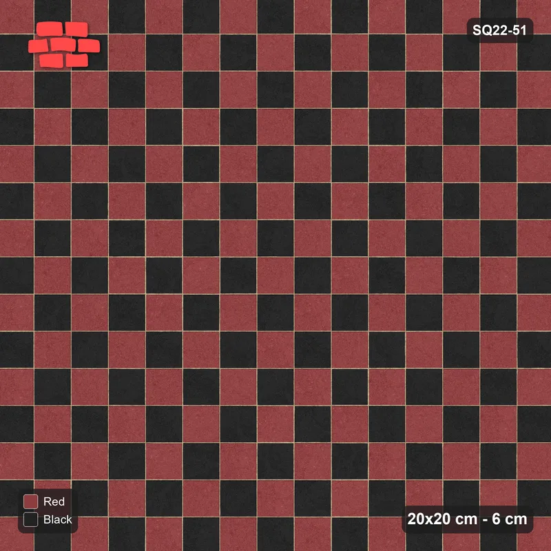 Interlock (Pasco) 20x20 cm · SQ22-51 · Checkerboard · Top view
